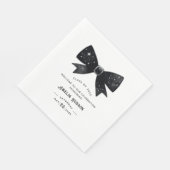 Serviette En Papier Fête Whimsical Black & White Bow Graduation (Coin)