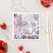 Serviette En Papier Fête Whimsical Mermaid Underwater Pool (En situation)