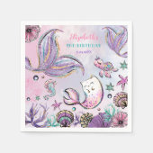 Serviette En Papier Fête Whimsical Mermaid Underwater Pool (Devant)