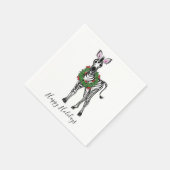Serviette En Papier Fête Zebra avec Holly Wreath (Coin)