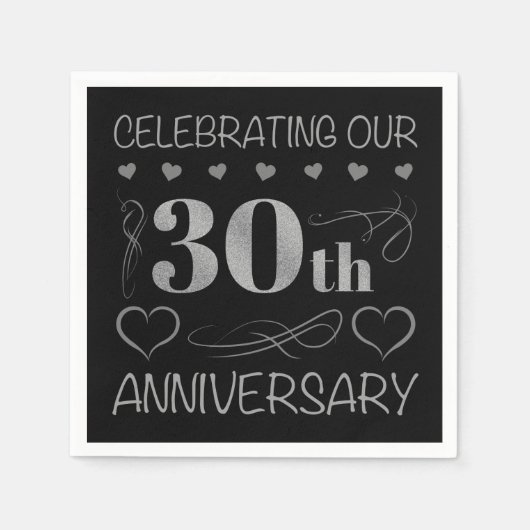 Serviette En Papier Fêter notre 30e anniversaire (Devant)