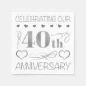 Serviette En Papier Fêter notre 40e anniversaire (Devant)