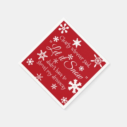Serviette En Papier Fêtes amusantes Noël laissez-le neiger Sarcastique (Coin)