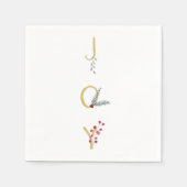 Serviette En Papier Fêtes Botaniques Joy Rustic Gold Minimal Party (Devant)