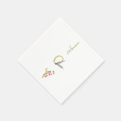 Serviette En Papier Fêtes Botaniques Joy Rustic Gold Minimal Party (Coin)