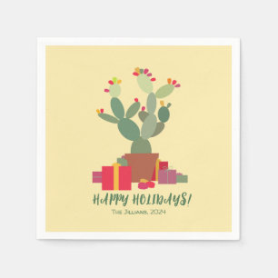 Serviette En Papier fêtes de cactus du désert salutations