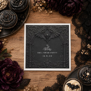 Serviette En Papier Fêtes de cocktails et costumes noirs d'Halloween c