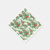 Serviette En Papier Fêtes de Noël Floral aux Baies Rouges (Coin)