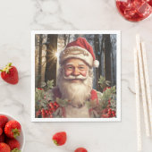 Serviette En Papier Fêtes de Noël Santa Claus forêt enneigée (En situation)