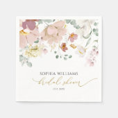 Serviette En Papier Fêtes des mariées Fleurs sauvages roses et rouges (Devant)