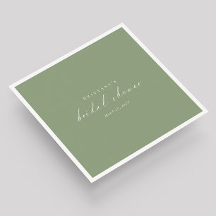 Serviette En Papier Fêtes des mariées personnalisées Sage Green