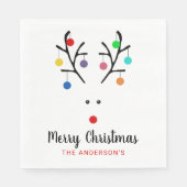 Serviette En Papier Fêtes modernes Noël de rennes fantaisie (Devant)