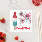 Serviette En Papier Fêtez ! 4 juillet Patriotic Rocket Pop Popsicle (En situation)