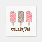 Serviette En Papier Fêtez ! Eclair Crème de glace Popsicles Foin (Devant)