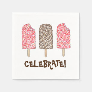 Serviette En Papier Fêtez ! Eclair Crème de glace Popsicles Foin