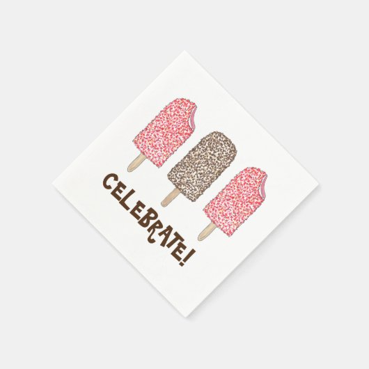 Serviette En Papier Fêtez ! Eclair Crème de glace Popsicles Foin (Coin)