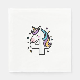 Serviette En Papier Fêtez La Bonne Fête D'Anniversaire De 4 Ans Pour G