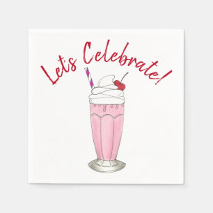 Serviette En Papier Fêtons la fête Anniversaire Crème de glace Milksha