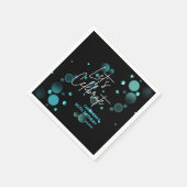 Serviette En Papier Fêtons l'anniversaire bleu du Bokeh Gradient noir (Coin)