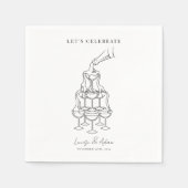 Serviette En Papier Fêtons le Mariage de la tour Champagne (Devant)