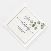 Serviette En Papier Fêtons le nom date eucalyptus moderne (Coin)