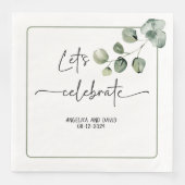 Serviette En Papier Fêtons le nom date eucalyptus moderne (Devant)