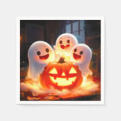 Serviette En Papier Feu Citrouille éffrayant Ghost (Devant)