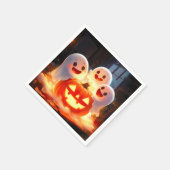 Serviette En Papier Feu Citrouille éffrayant Ghost (Coin)