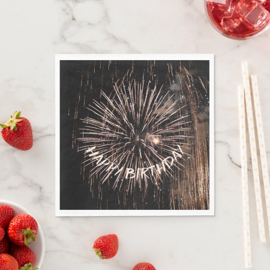 Serviette En Papier Feu d'anniversaire d'or (En situation)