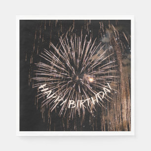Serviette En Papier Feu d'anniversaire d'or