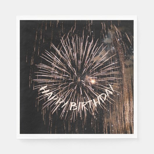 Serviette En Papier Feu d'anniversaire d'or (Devant)