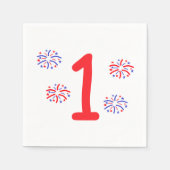 Serviette En Papier Feu d'artifice 1er anniversaire (Devant)