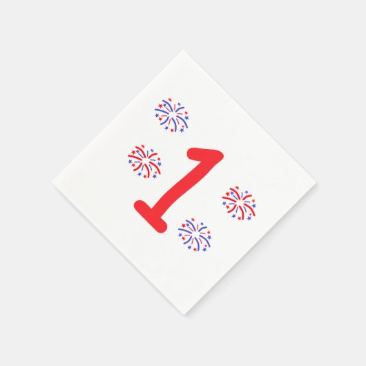 Serviette En Papier Feu d'artifice 1er anniversaire (Coin)