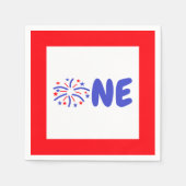 Serviette En Papier Feu d'artifice 1er anniversaire (Devant)