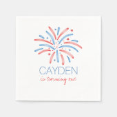 Serviette En Papier Feu d'artifice 4 juillet Anniversaire (Devant)