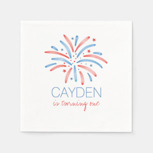 Serviette En Papier Feu d'artifice Anniversaire du 4 juillet