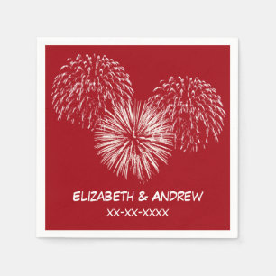 Serviette En Papier Feu d'artifice, Arrière - plan rouge canneberge, N