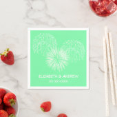Serviette En Papier Feu d'artifice, Arrière - plan vert de mer, Nom Mo (En situation)