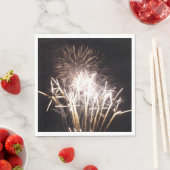 Serviette En Papier Feu d'artifice blanc et or I Fête patriotique (En situation)