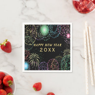 Serviette En Papier Feu d'artifice de la fête de la Saint-Sylvestre pa