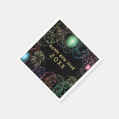Serviette En Papier Feu d'artifice de la fête de la Saint-Sylvestre pa (Coin)
