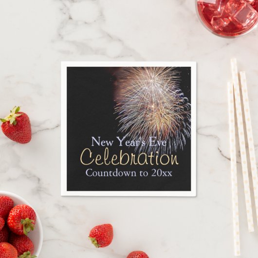 Serviette En Papier Feu d'artifice de la fête du Nouvel An serviettes (En situation)