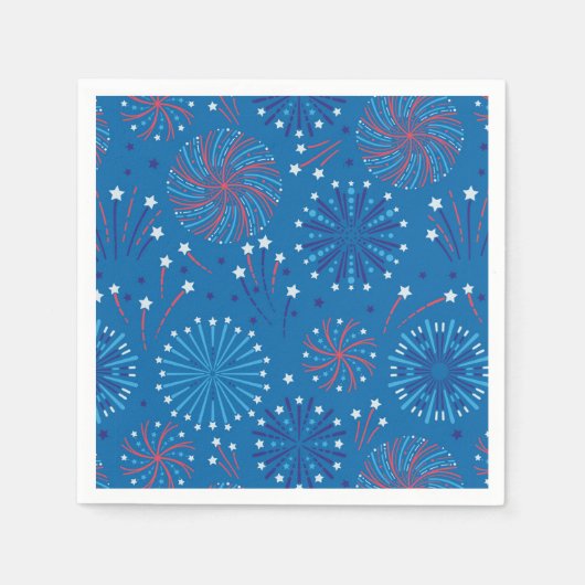 Serviette En Papier Feu d'artifice du 4 juillet (Devant)