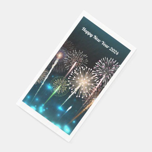 Serviette En Papier Feu d'artifice du Joyeux Nouvel An 2024 (Coin)