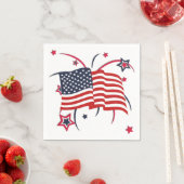 Serviette En Papier Feu d'artifice et drapeau (En situation)