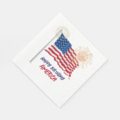 Serviette En Papier Feu d'artifice Joyeux anniversaire Amérique et dra (Coin)