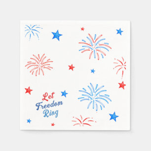 Serviette En Papier Feu d'artifice Juillet 4 Fête de l'Indépendance Pa