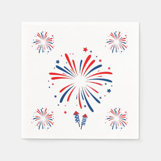 Serviette En Papier Feu d'artifice Napkin (Devant)
