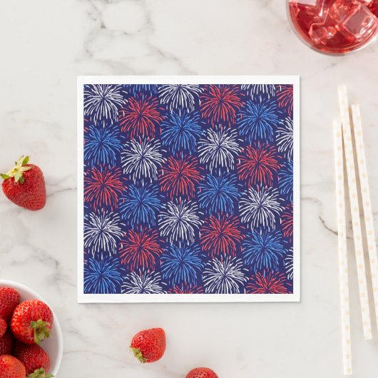 Serviette En Papier Feu d'artifice patriotique (En situation)