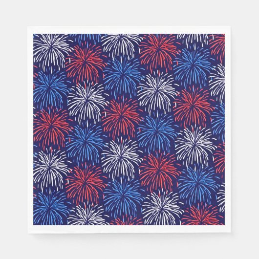 Serviette En Papier Feu d'artifice patriotique (Devant)